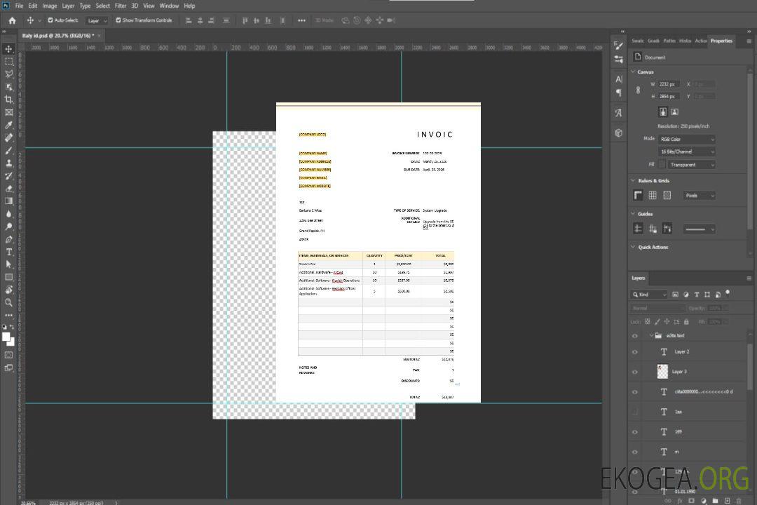 Modèle de facture informatique de base template